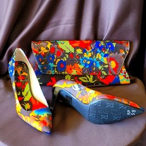 J. Renee Shoes and Handbag Set (Multi)